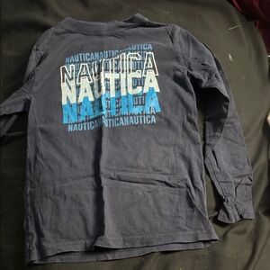 Nautica Dark Blue Graphic Long Sleeve Tee